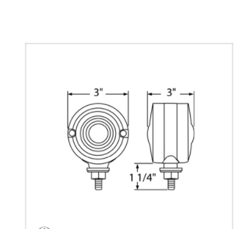15 LED 3" Double Face Light Amber & Red LED/Clear Lens - 38683