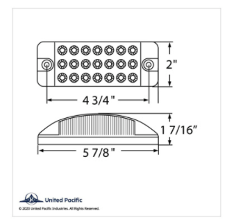 21 LED Rectangular Clearance/Marker Light Red LED/Clear - 38297