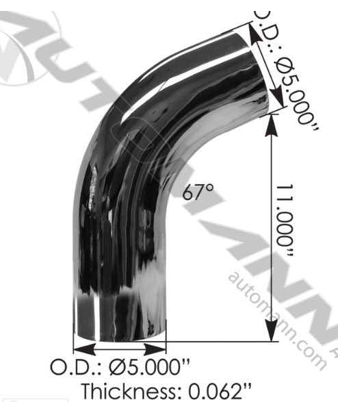 Exhaust Elbow Chrome Peterbilt - 562.U7501726C