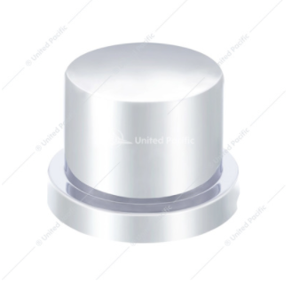 9/16" X 11/16" Chrome Plastic Flat Top Nut Cover - PUSH-ON - 10752