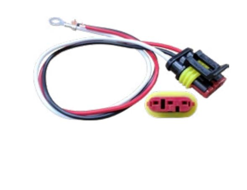 Straight Weatherproof AMP Connector With Blunt Wires - MTPT9183