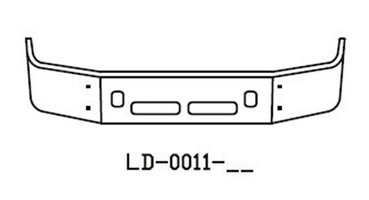 Volvo VNM Bumper 1998 - 2003 16" Set Back Chrome Steel LD-0011-16