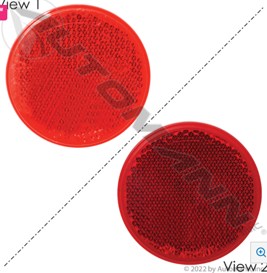 2" Round Red Reflector Quick-Mount - 571.RF2QMR