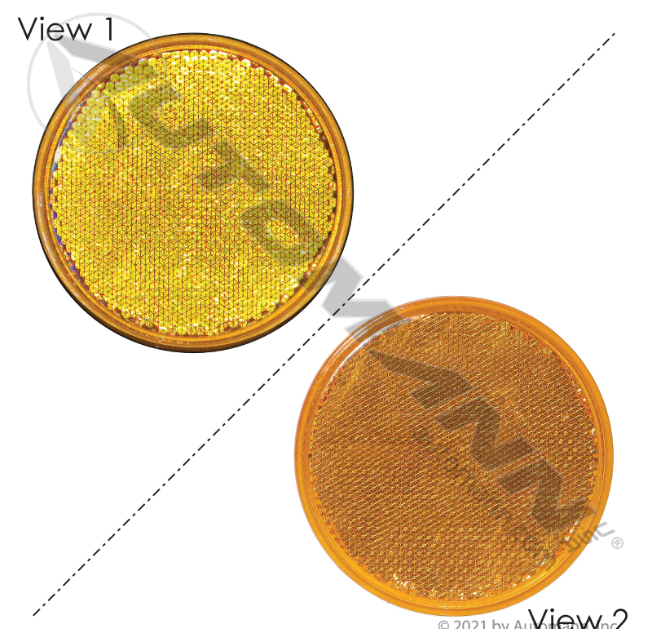 3" Round Amber Reflector Quick-Mount - 571.RF3QMA