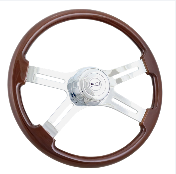 Classic Mahogany 18" Rim Chrome 4 Spoke - 280-3003-77502