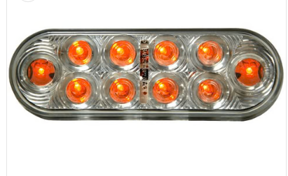 10 Diode Red/Clear Oval LED Stop/Tail/Turn Light - MTLED2238C-10R