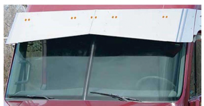 Freightliner Columbia day cab Visor Custom with 10 - 3/4 Light holes - F-3072C