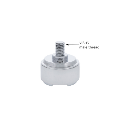 1/2"-13 Chrome Thread-On Shift Knob Mounting Adapter for Eaton Fuller Style 9/10 Shifter - 70799B