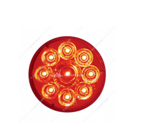 9 LED 2-1/2" Round Pure Reflector Light Kit (Clearance /Marker) Red LED/Red Lens -39740BRK