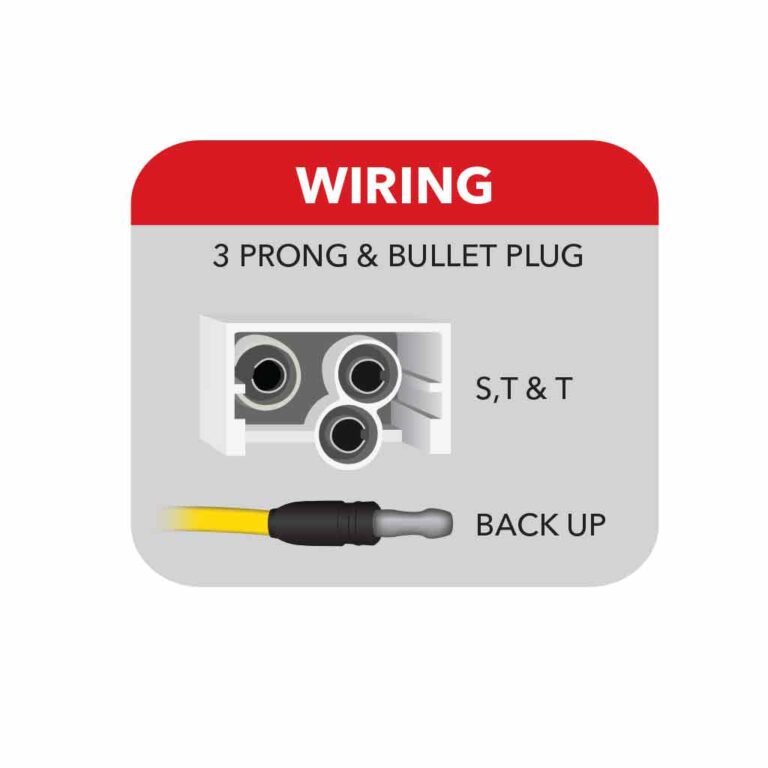 4 INCH DUAL REVOLUTION RED STOP, TURN & TAIL TO WHITE BACK UP LED LIGHT - TLED-4X40