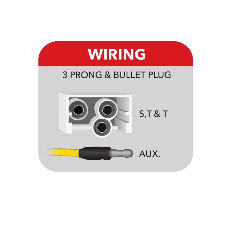 4 INCH DUAL REVOLUTION RED STOP, TURN & TAIL TO BLUE AUXILIARY LED LIGHT - TLED-4XRB