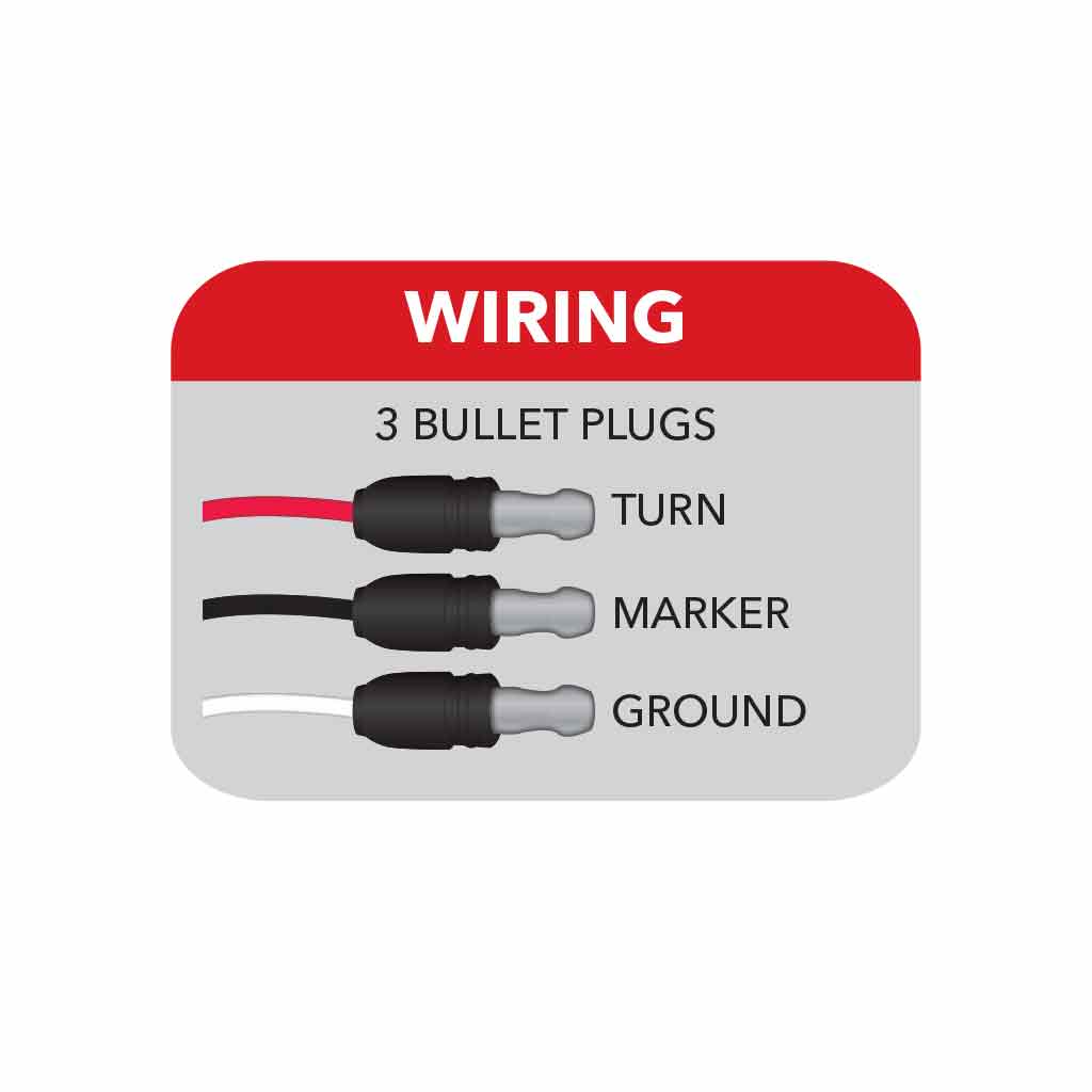 CLEAR RED TURN SIGNAL & MARKER LED WATERMELON LIGHT - TLED-WCR