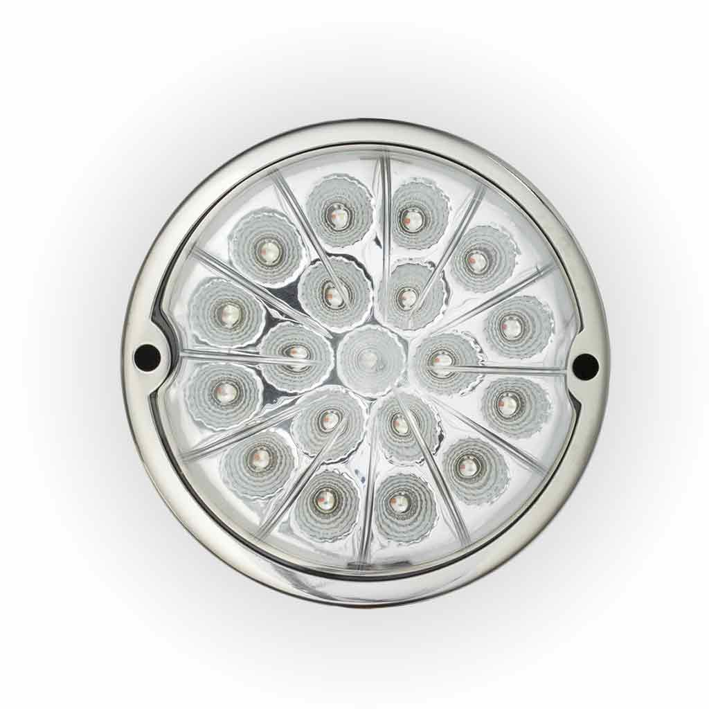 DUAL REVOLUTION AMBER/RED WATERMELON LED WITH REFLECTOR CUP & LOCK RING (19 DIODES) - TLED-WXAR