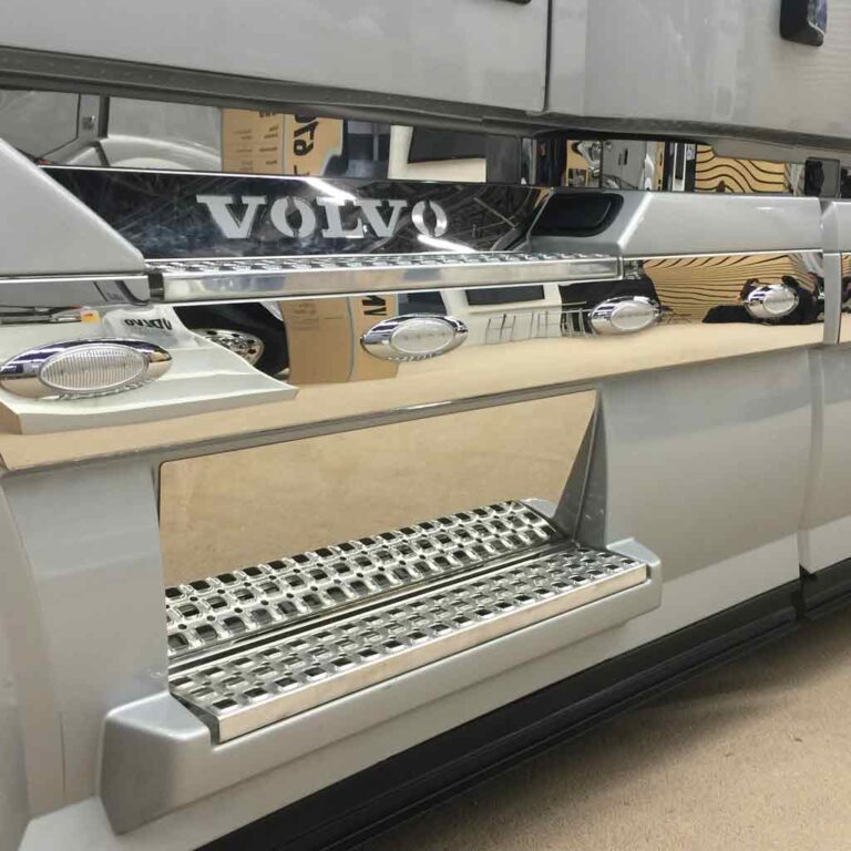 58" Two piece side fairing panels 58'' long front with 3 light slotted holes fits volvo VNL gen II & gen III - TV-1440