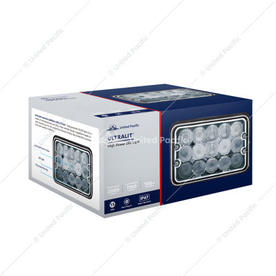 ULTRALIT 15 High Power Rectangular LED Projector Light with aluminum housing and H4 plug, 4x6 size