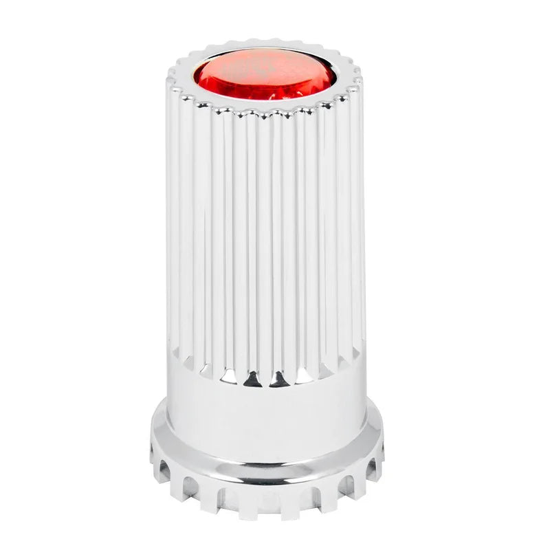 Bullet Flat Top Red Reflector 33MM x 4 Inch Lug Nut Cover Push-On - 10364