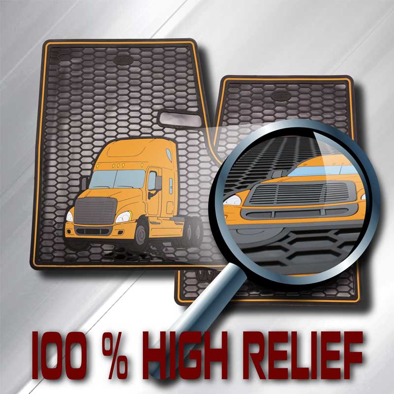 Freightliner Cascadia / Coronado Yellow Floor Mats - 2003135