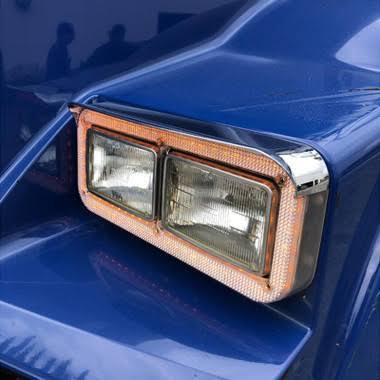 Dual Headlight LED Bezel Light with Chrome Plastic Visor Amber /Amber Driving Amber Turn - 40491