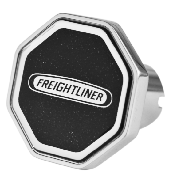 FREIGHTLINER LOGO OCTAGON KNOB METALLIC BLACK 195 - CK-FL1-O-5778
