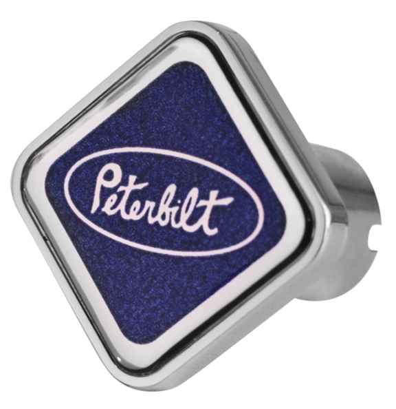 Peterbilt Chrome Air Valve Knob Square Metallic Blue - CK-PB1-S-7747