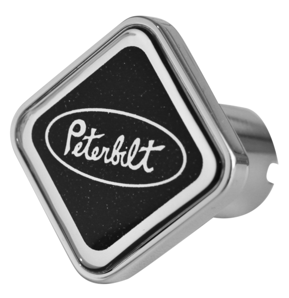 Peterbilt Chrome Air Valve Knob Square Metallic Black - CK-PB1-S-5778
