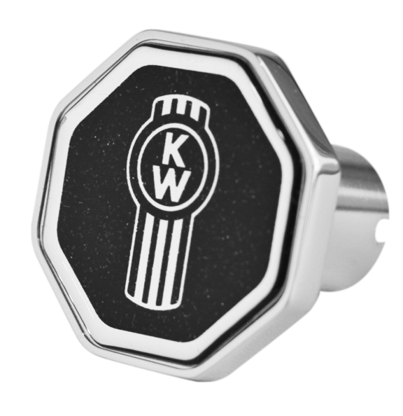 Bouton Octagon Logo Kenworth Noir Metallique 195 - CK-KW1-O-5778