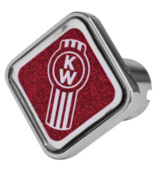 Bouton Carre Logo Kenworth Rouge Metallique 481 - CK-KW1-S-5781