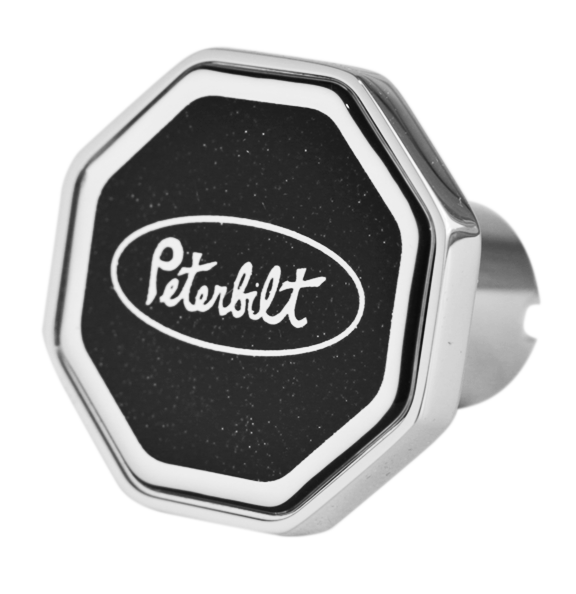 Peterbilt Air Valve Knob Octagon Metallic Black - CK-PB1-O-5778