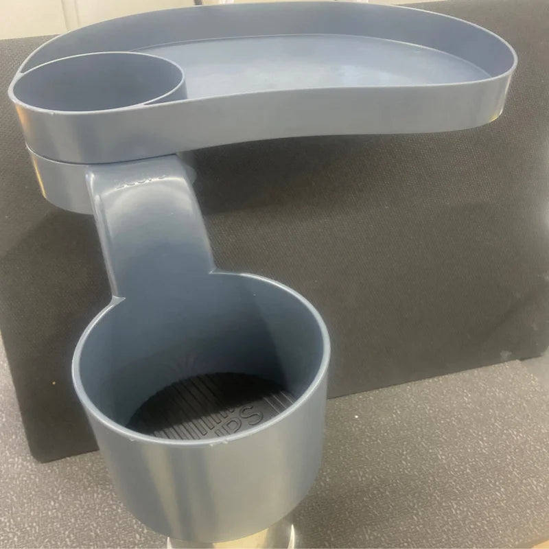 Gray Car Cup Holder Expander and Attachable Tray