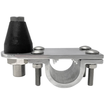 1-1/4" C-Channel mirror and antenna mount for Navistar and Volvo trucks, DX239 stud, ABS encasement, stainless hex base, aircraft-grade aluminum.