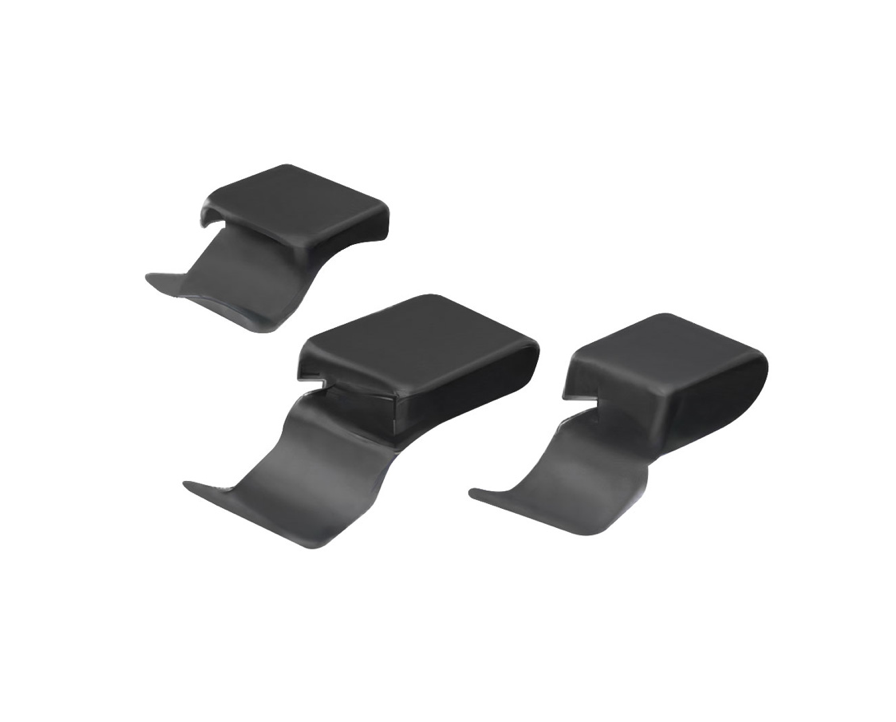 Medium steel push-on frame clips, 1-3/4" x 1/2" x 1/4", 6 pcs pack, for securing semi-truck and trailer wiring to frames.