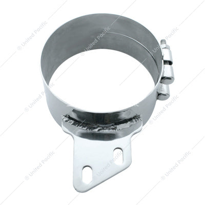 6" Stainless Butt Joint Exhaust Clamp - Angled Bracket - 10283