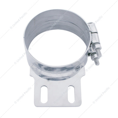 5" Stainless Steel Butt Joint Exhaust Clamp Straight Bracket  -  10319