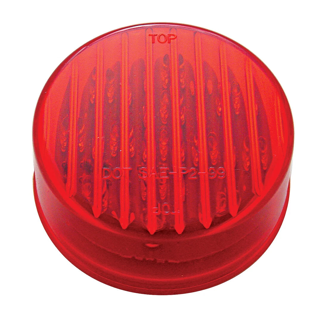 2.5-inch round red LED clearance and marker light with sealed polycarbonate lens and bullet plug connection