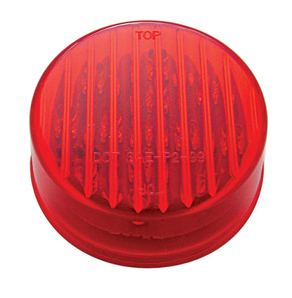 2.5-inch round red LED clearance and marker light with sealed polycarbonate lens and bullet plug connection