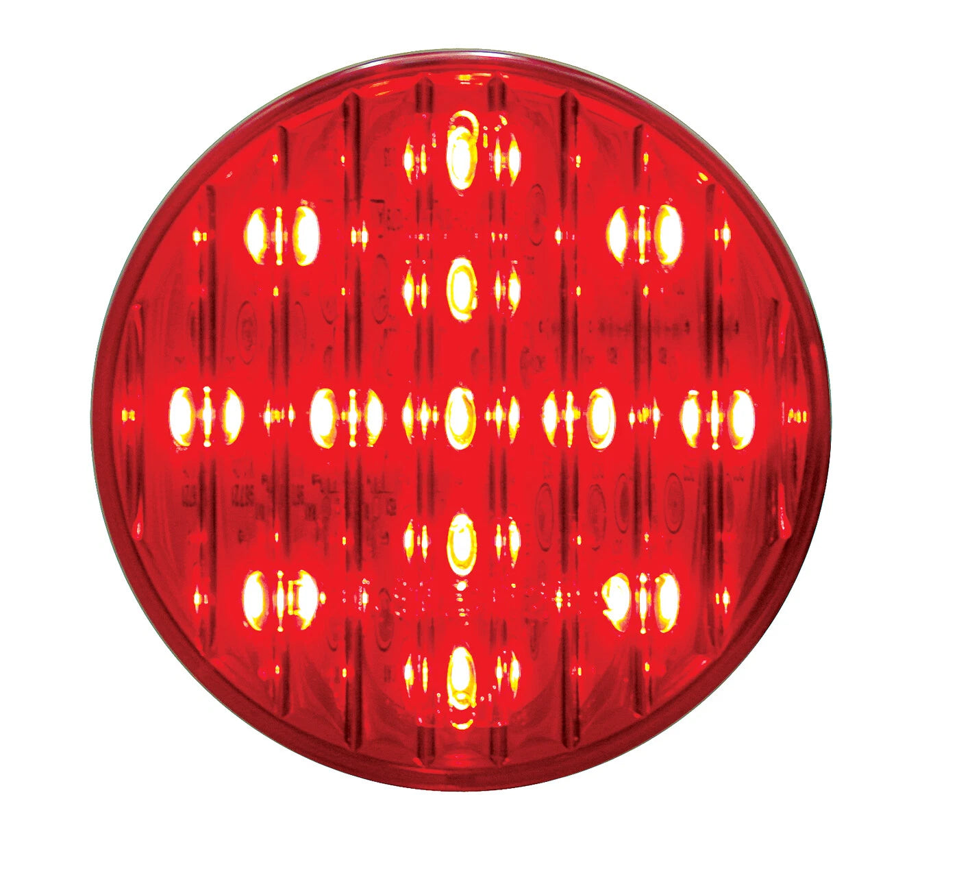 2.5-inch round red LED clearance and marker light with sealed polycarbonate lens and bullet plug connection