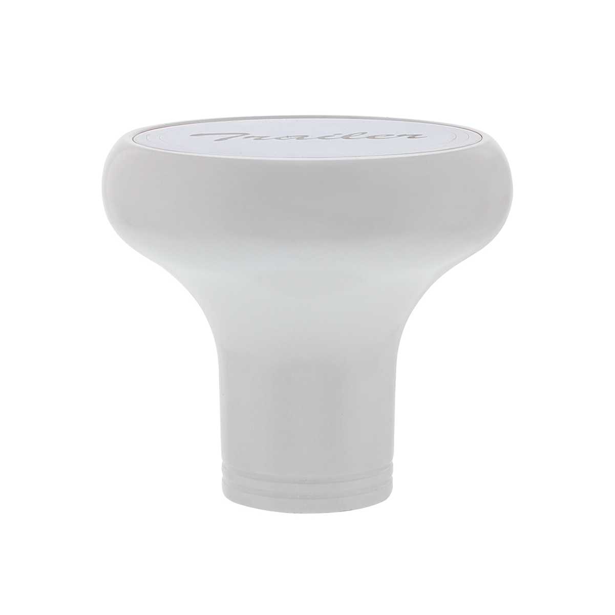 Deluxe Aluminum Screw-On Air Valve Knob With Stainless Trailer Plaque Pearl White - 22957