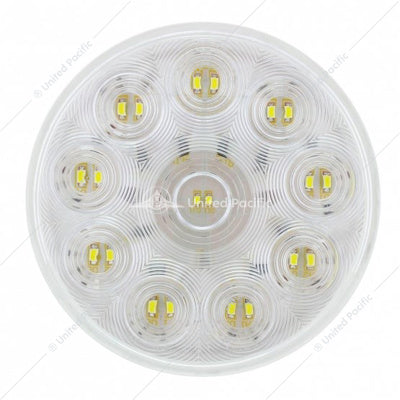 4-inch round white LED back-up light with clear lens and 20 LEDs for semi-trucks