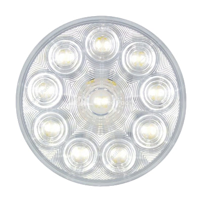 4-inch round white LED back-up light with clear lens and 20 LEDs for semi-trucks