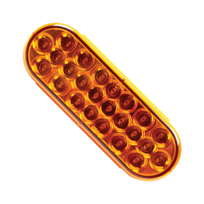 24-diode amber oval LED turn signal and park light with sealed polycarbonate housing for trucks and trailers