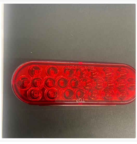 24-diode red oval LED stop tail turn light with sealed polycarbonate housing for trucks and trailers