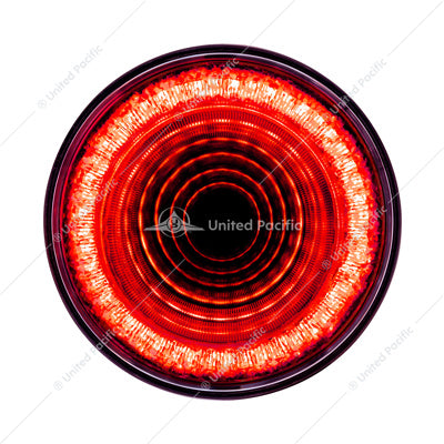 4-inch round 24 LED red mirage stop turn and tail light with mirror effect lens and durable sealed housing
