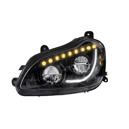 High Power 45 LED Blackout Headlight with Sequential Turn Signal for 2013-2021 Kenworth T680 Driver Side - 35891