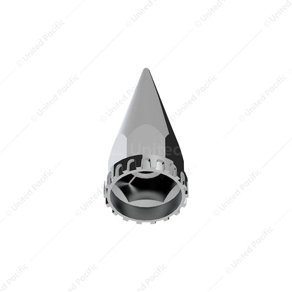 33mm x 4-3/4 inch Chrome Super Spike Nut Covers, thread-on, 20-pack, high-quality triple chrome plating, fits standard hub piloted wheel nuts.