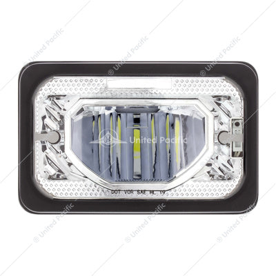 ULTRALIT Heated 4" X 6" LED Headlight Low Beam - Chrome  -  34131