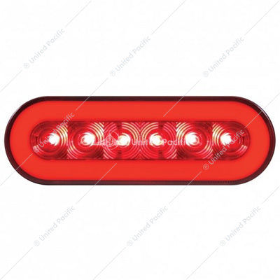 22 LED 6" Oval GLO Stop Turn & Tail Light Red LED/Red Lens  -  37128
