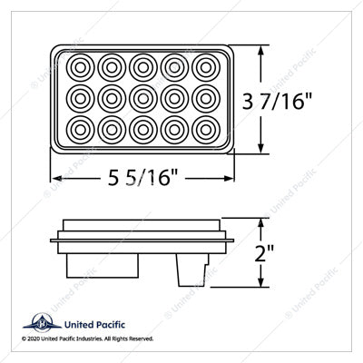 15 LED Rectangular Turn Signal Light AMBER/LED/Amber  -  38746
