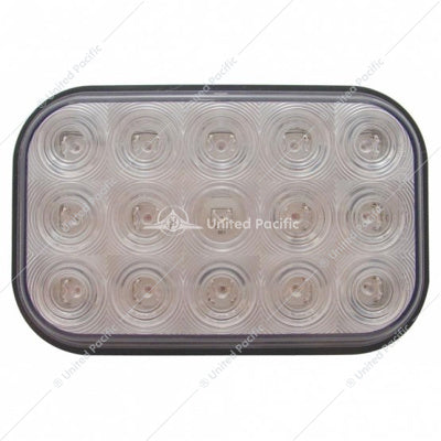 15 LED Rectangular Stop, Turn & Tail Light - Red LED/Clear   -  38749