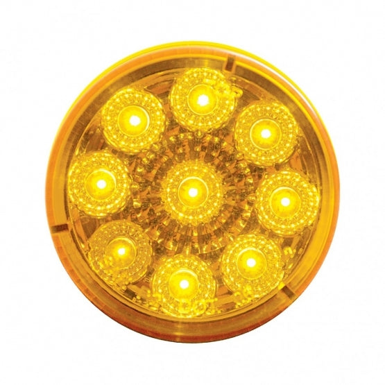 9 LED 2" Reflector Clearance/Marker Light - AMBER LED/Clear  -  38849