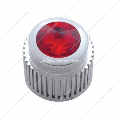 Chrome Plastic Control Knob With Red Crystal  -  41156